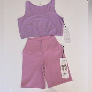 ALO Athletic High Waist Shorts cool Breeze Tank top shirt XXS XS NWT YOGA